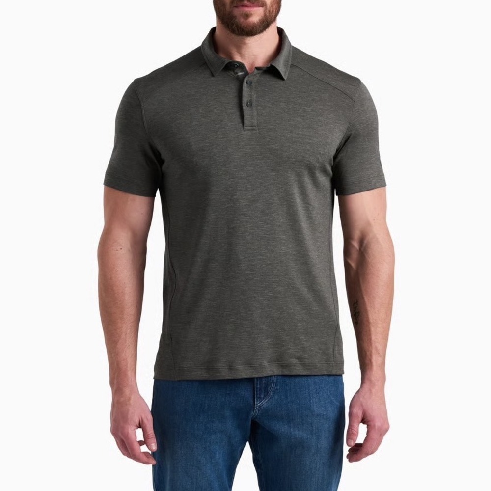 KUHL Shadow Polo Shirt Mens Medium Storm Gray UPF 50 0892